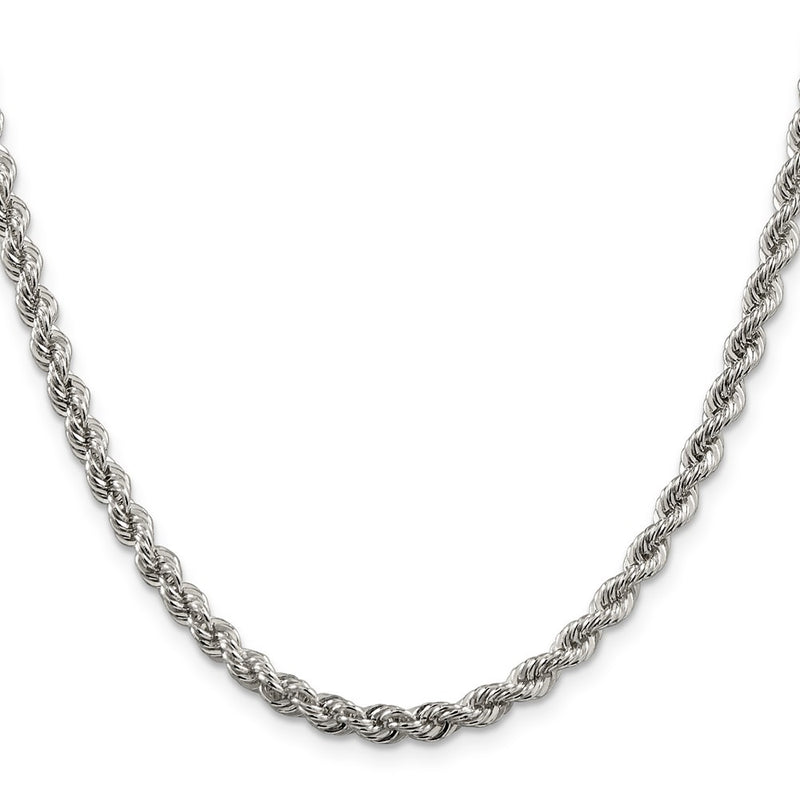 22 Inch Sterling Silver 4.3mm Solid Rope Chain Necklace