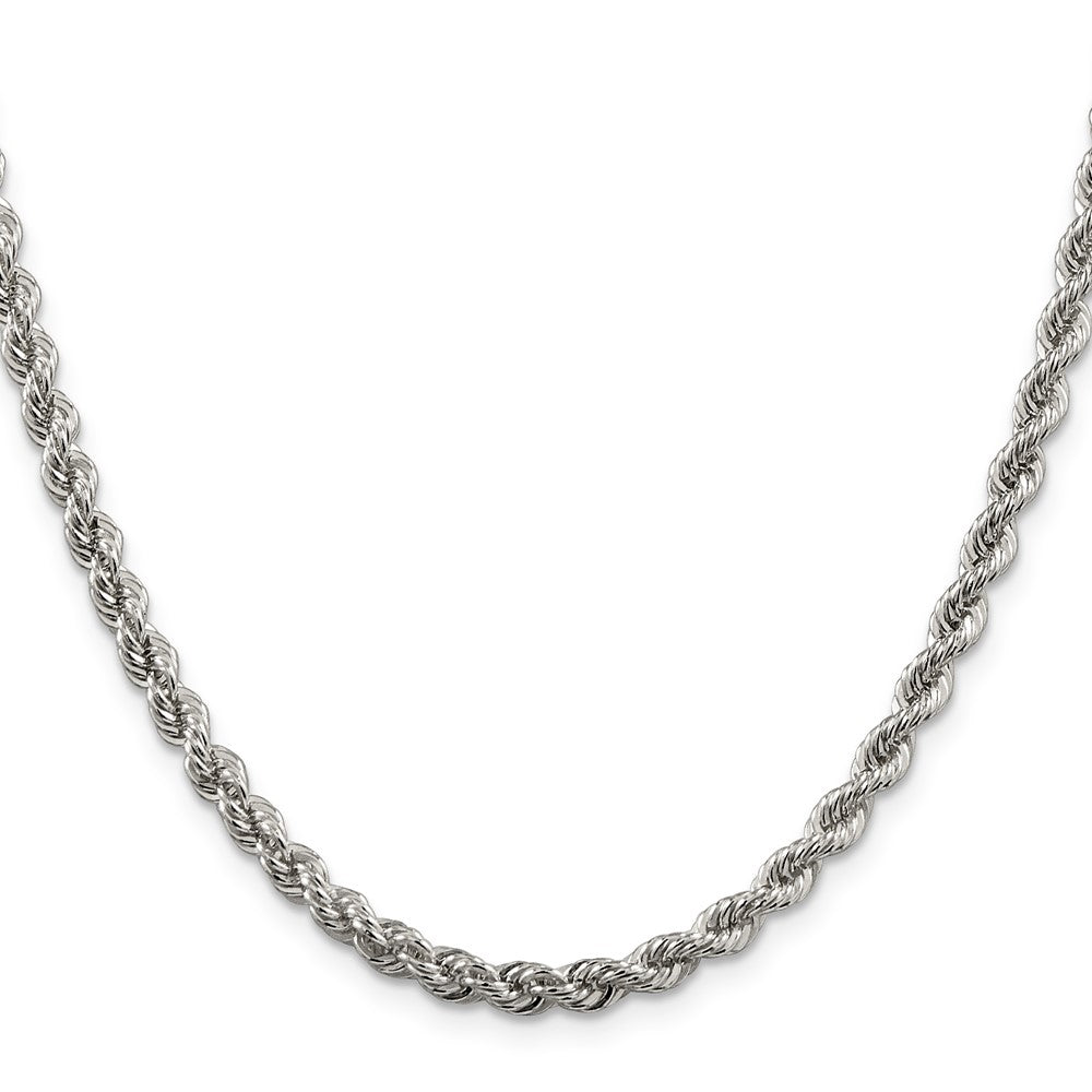 18 Inch Sterling Silver 4.3mm Solid Rope Chain Necklace