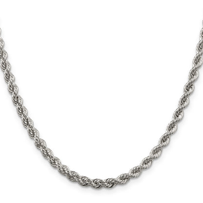 26 Inch Sterling Silver 4.3mm Solid Rope Chain Necklace