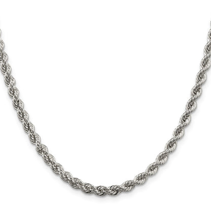 20 Inch Sterling Silver 4.3mm Solid Rope Chain Necklace