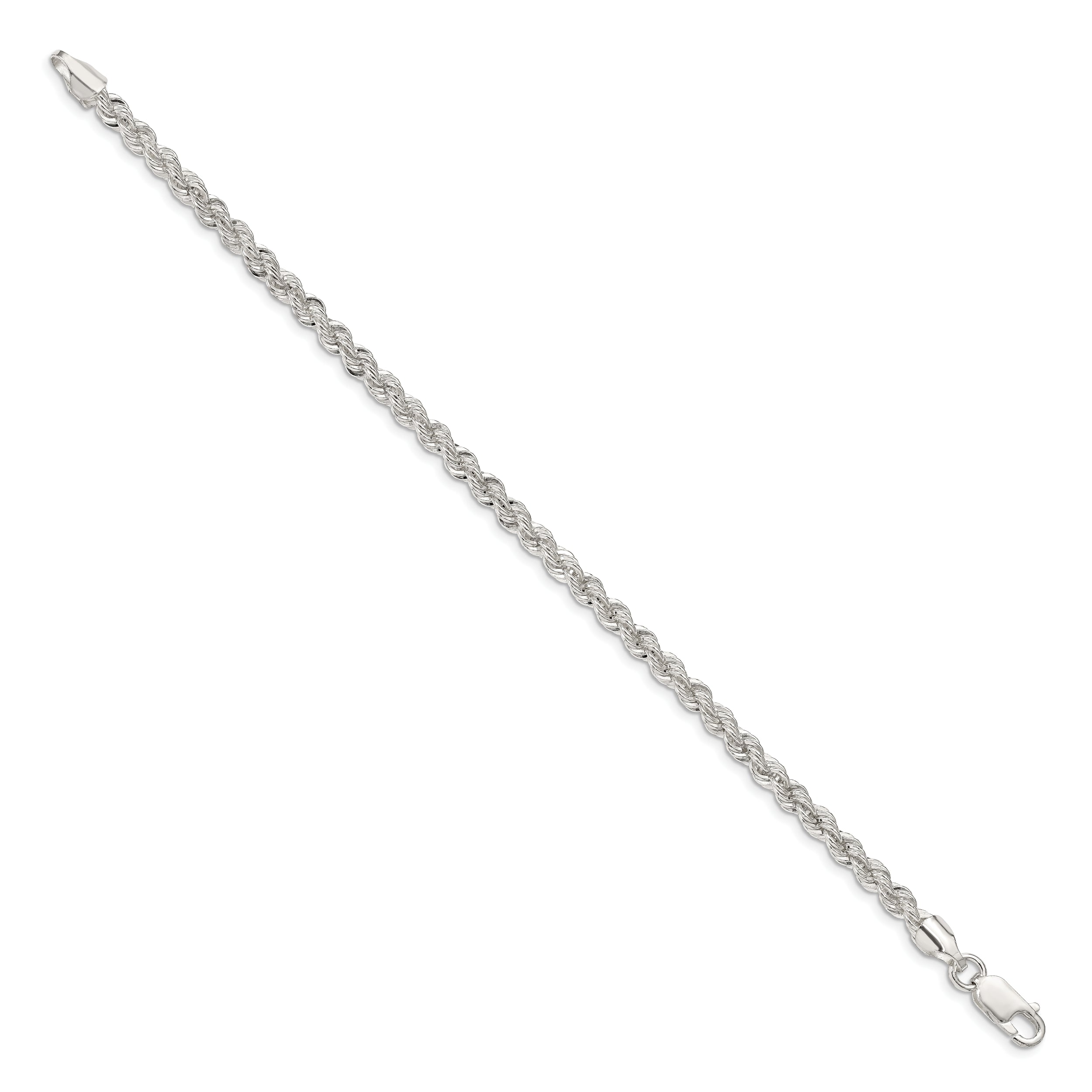 7 Inch Sterling Silver 4.3mm Solid Rope Chain