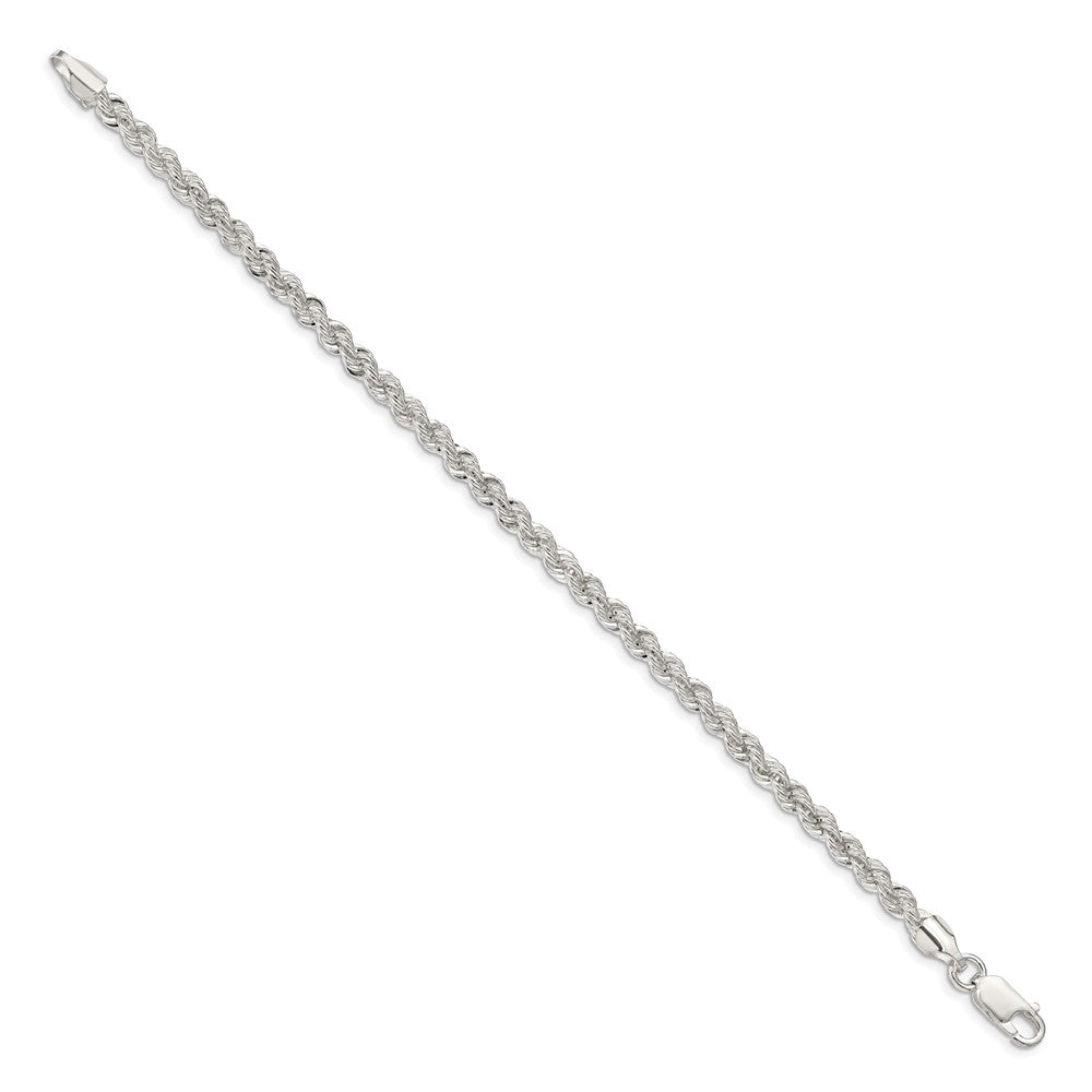 9 Inch Sterling Silver 4.3mm Solid Rope Chain Anklet
