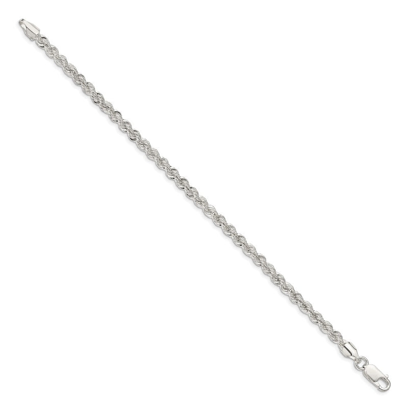 7 Inch Sterling Silver 4.3mm Solid Rope Chain Bracelet