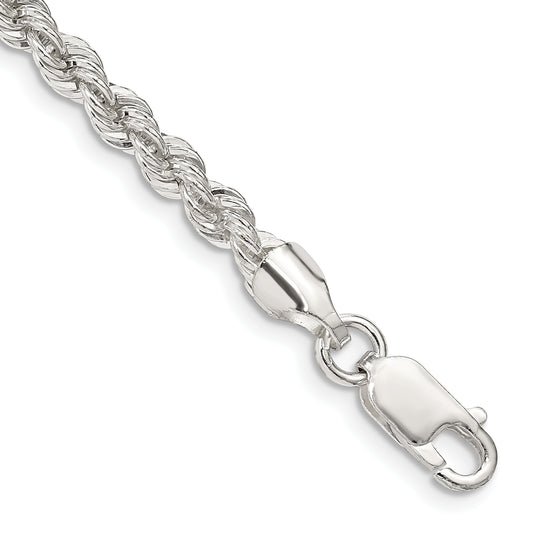 7 Inch Sterling Silver 4.3mm Solid Rope Chain