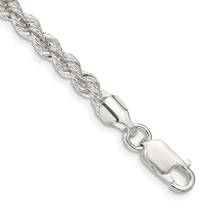 7 Inch Sterling Silver 4.3mm Solid Rope Chain Bracelet