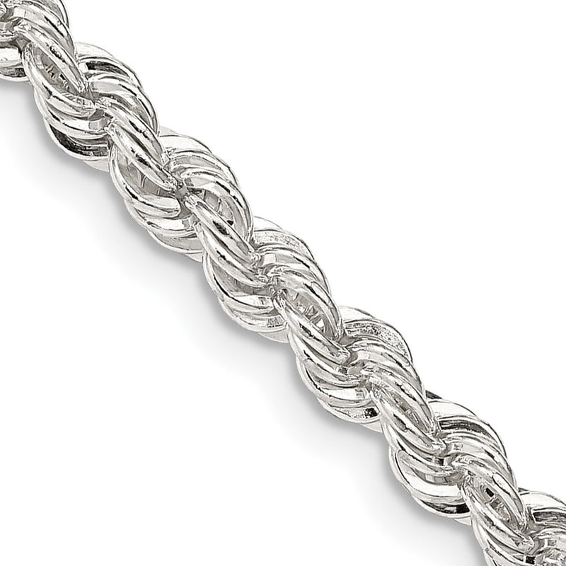 22 Inch Sterling Silver 4.3mm Solid Rope Chain Necklace