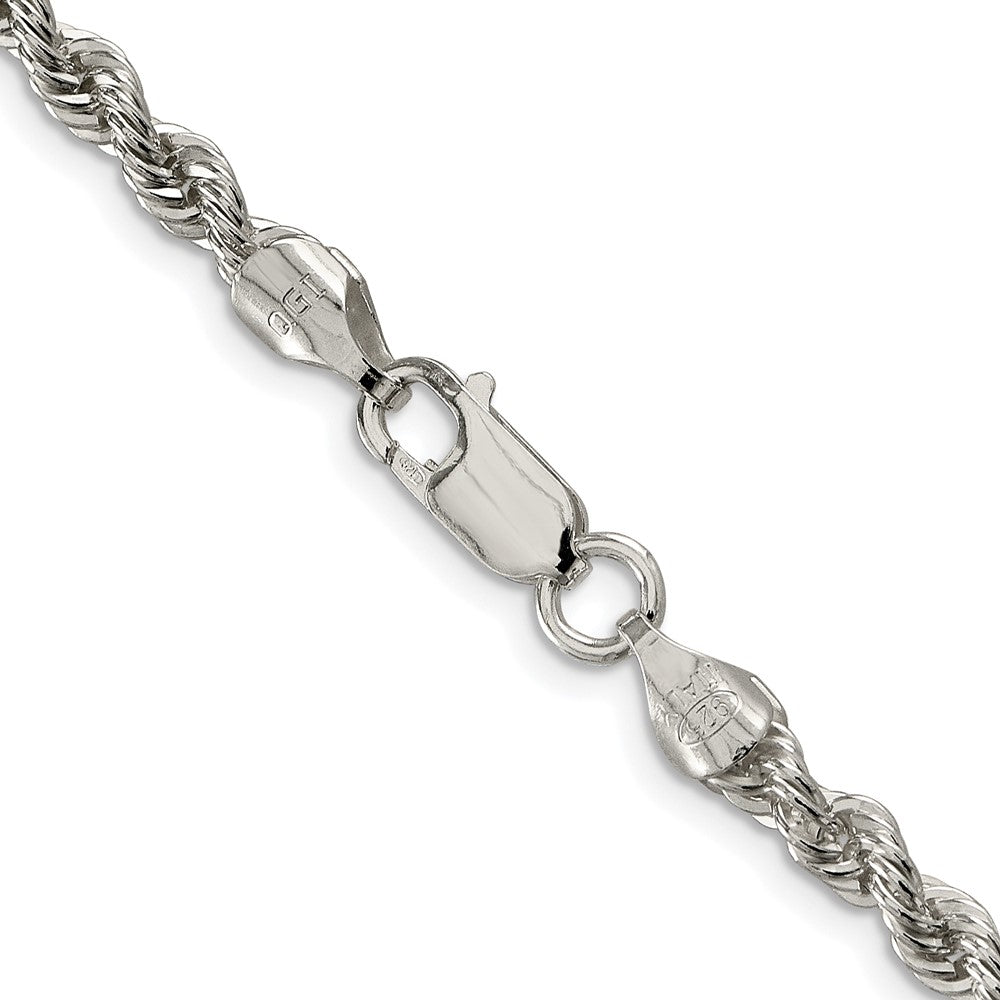Sterling Silver Rhodium-Plated 4.3mm Solid Rope Chain
