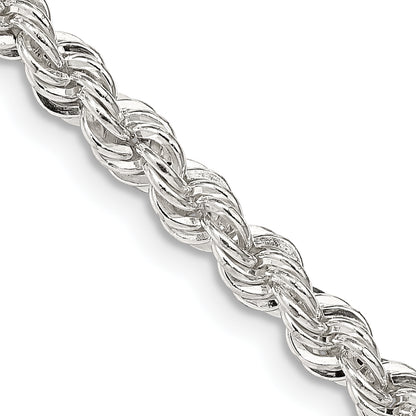 26 Inch Sterling Silver 4.3mm Solid Rope Chain Necklace
