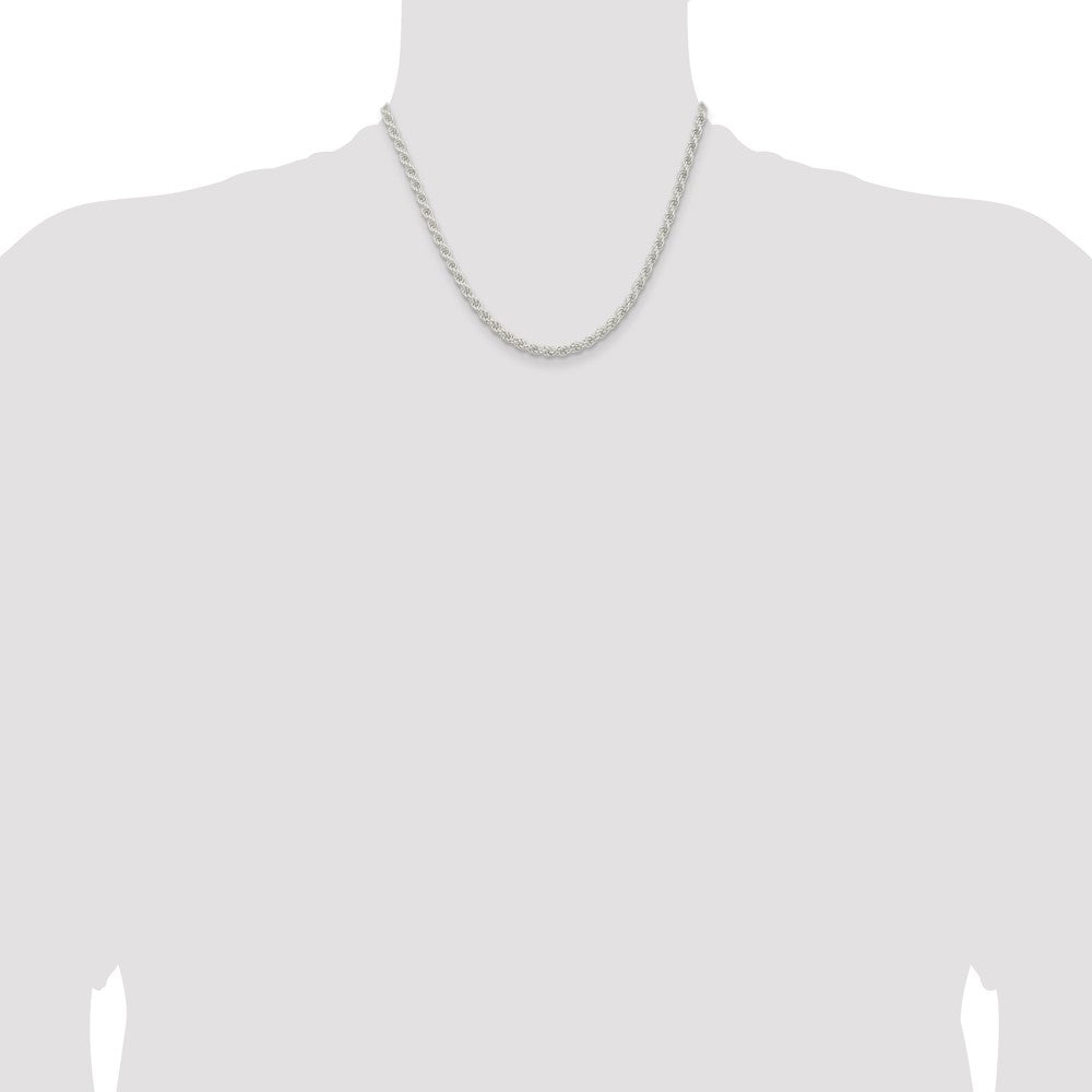 18 Inch Sterling Silver 4.5mm Solid Rope Chain Necklace