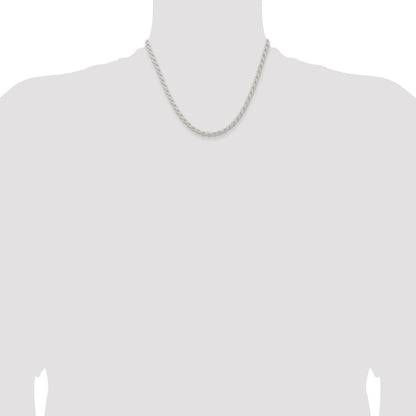 18 Inch Sterling Silver 4.5mm Solid Rope Chain Necklace