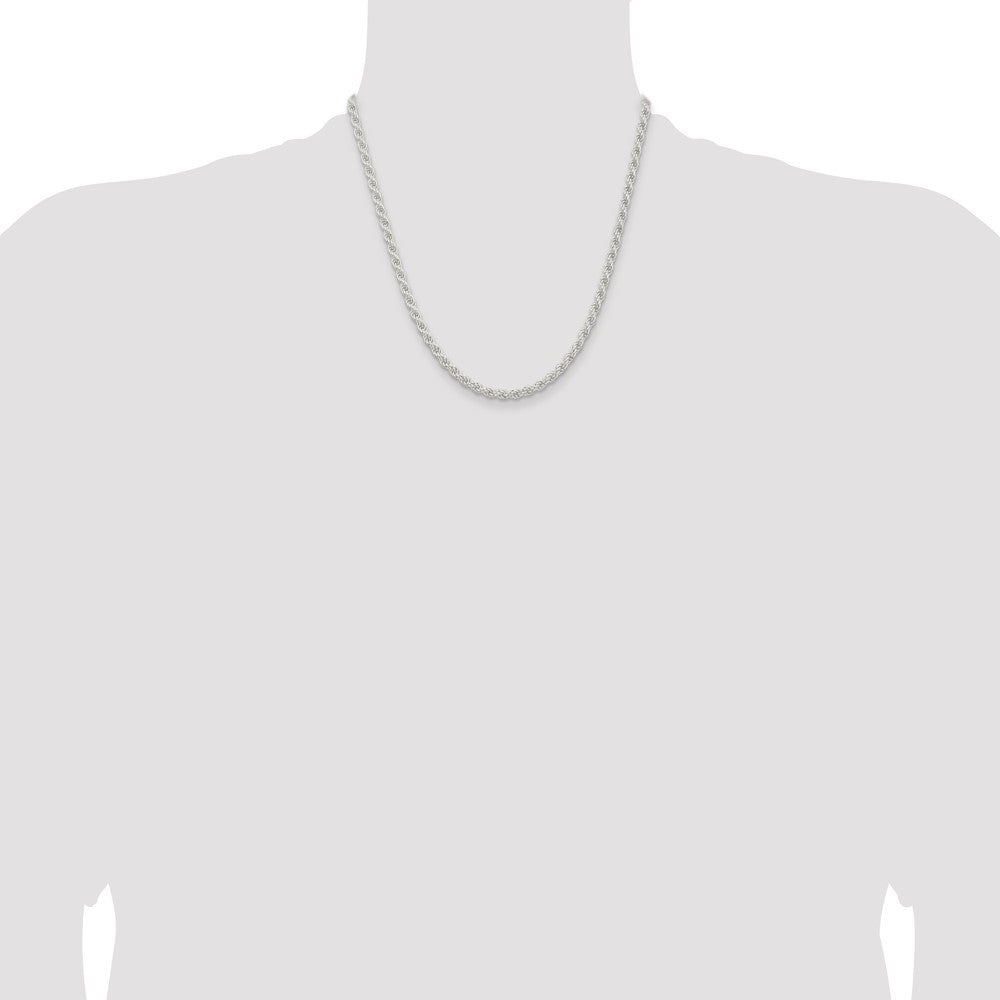 20 Inch Sterling Silver 4.5mm Solid Rope Chain Necklace