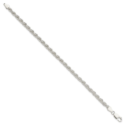 9 Inch Sterling Silver 4.5mm Solid Rope Chain Bracelet