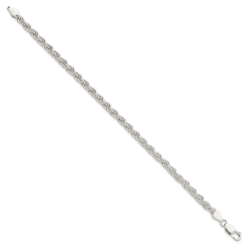 9 Inch Sterling Silver 4.5mm Solid Rope Chain Bracelet