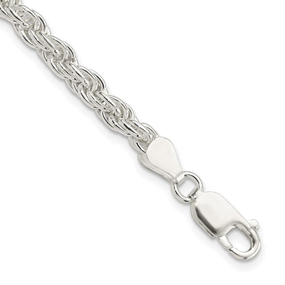 8 Inch Sterling Silver 4.5mm Solid Rope Chain Bracelet