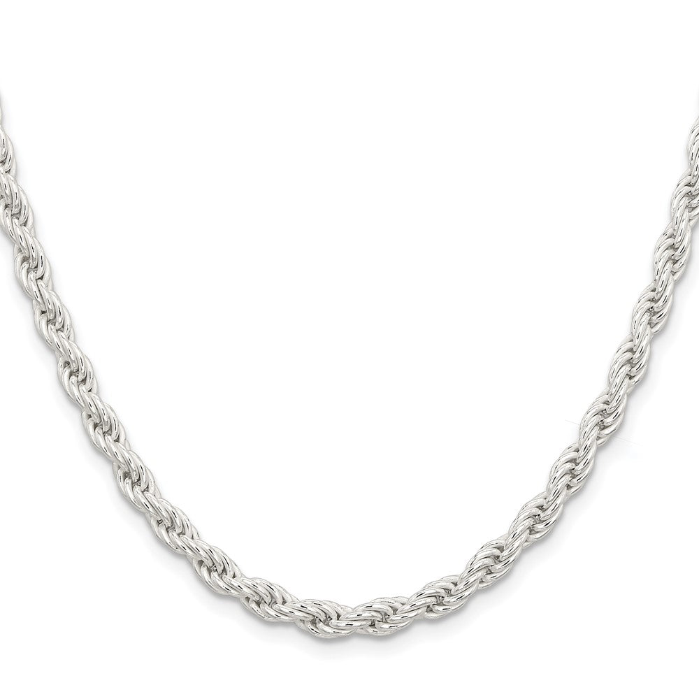 24 Inch Sterling Silver 5mm Solid Rope Chain Necklace