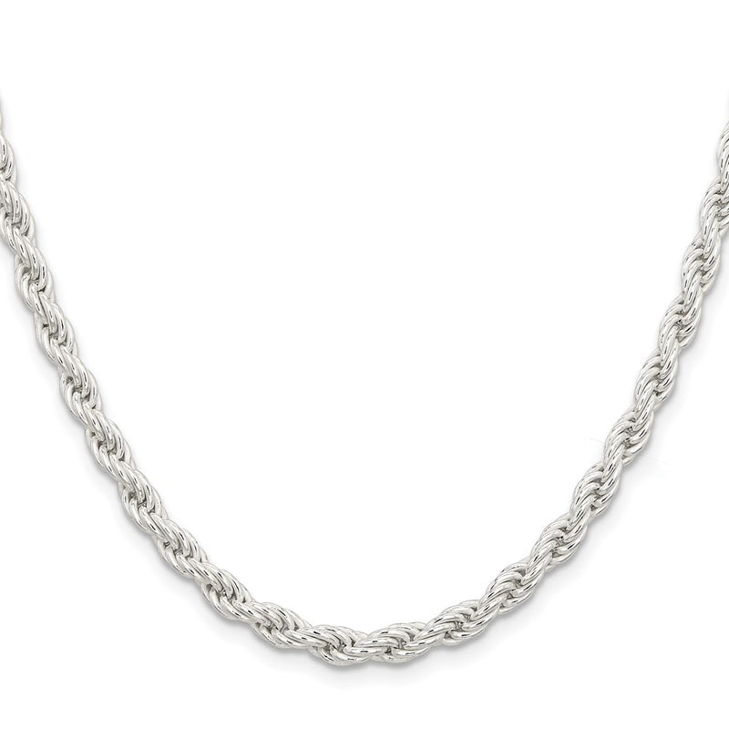 30 Inch Sterling Silver 5mm Solid Rope Chain Necklace
