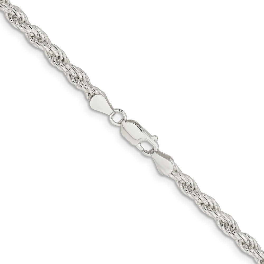 20 Inch Sterling Silver 5mm Solid Rope Chain Necklace