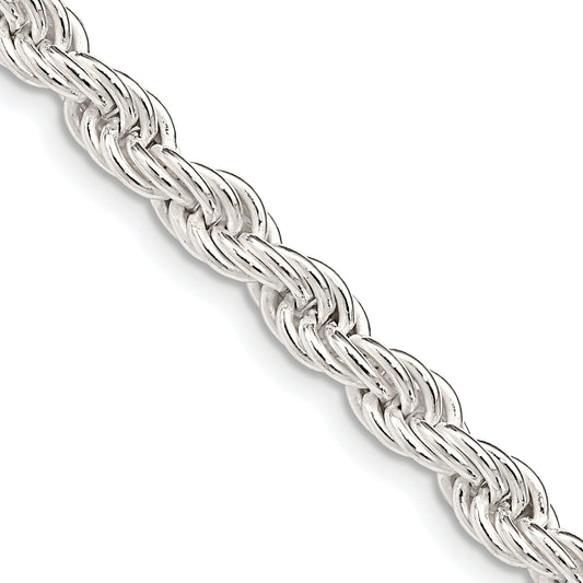 20 Inch Sterling Silver 5mm Solid Rope Chain