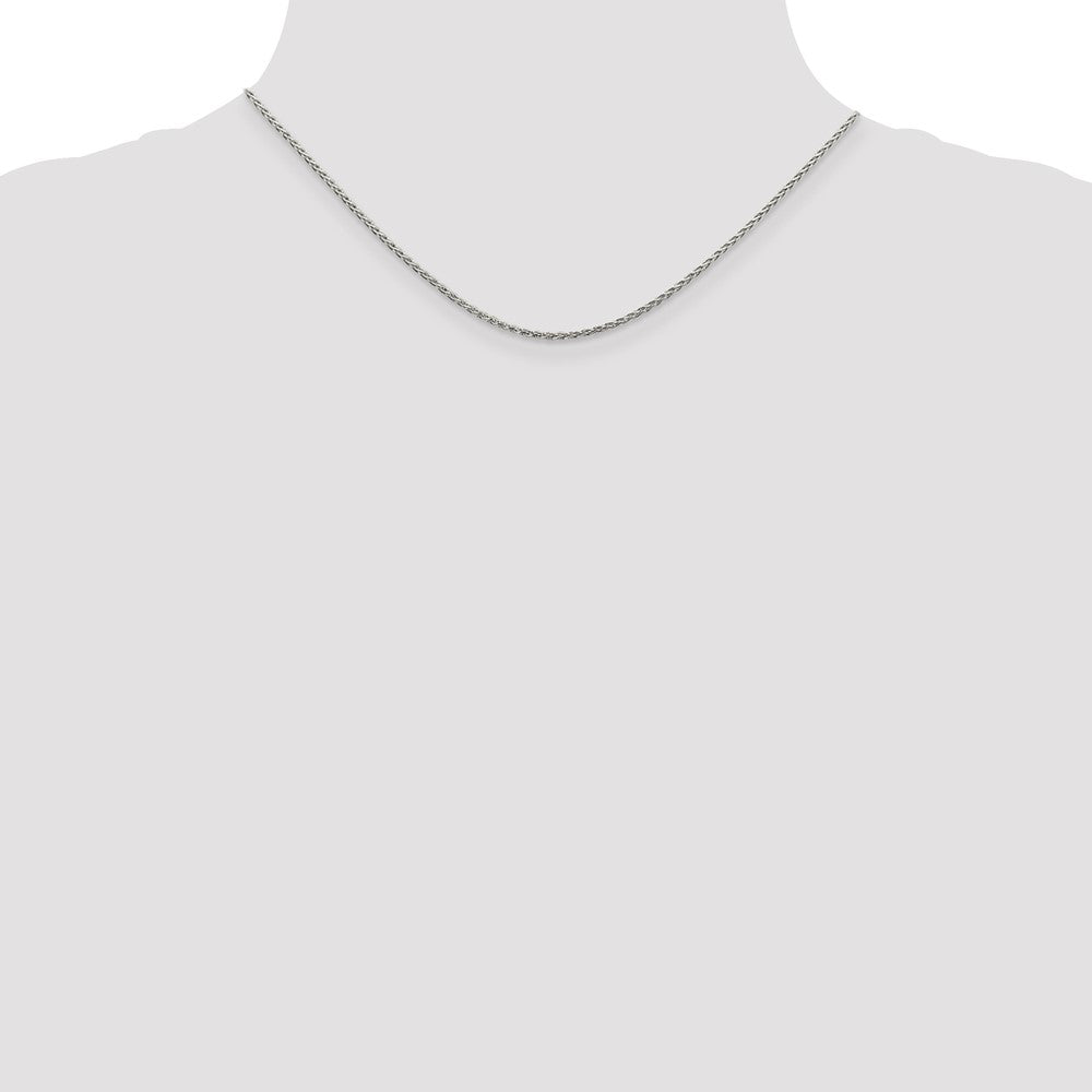 16 Inch Sterling Silver 1.5mm Diamond-Cut Spiga Chain Necklace