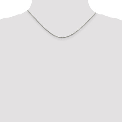 16 Inch Sterling Silver 1.5mm Diamond-Cut Spiga Chain Necklace