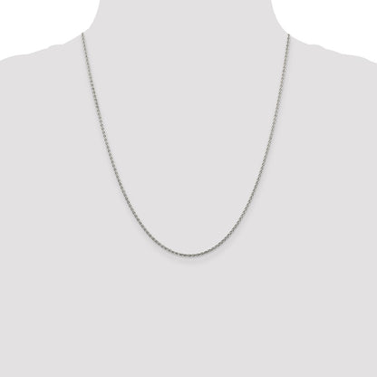 22 Inch Sterling Silver 1.5mm Diamond-Cut Spiga Chain Necklace