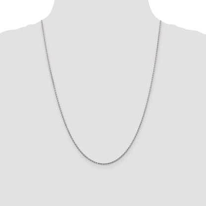 24 Inch Sterling Silver 1.5mm Diamond-Cut Spiga Chain Necklace