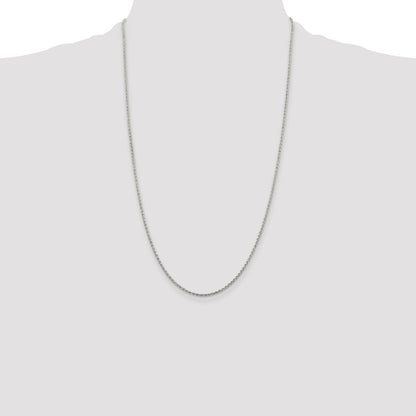 26 Inch Sterling Silver 1.5mm Diamond-Cut Spiga Chain Necklace