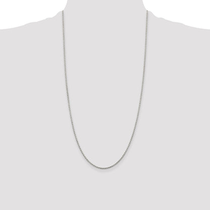 28 Inch Sterling Silver 1.5mm Diamond-Cut Spiga Chain Necklace