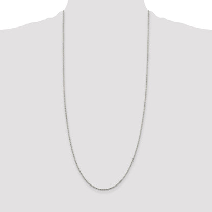 30 Inch Sterling Silver 1.5mm Diamond-Cut Spiga Chain Necklace