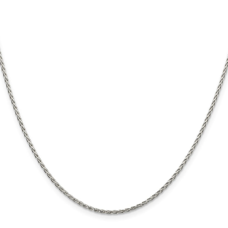 20 Inch Sterling Silver Rhodium-Plated 1.5mm Diamond-Cut Spiga Chain Necklace