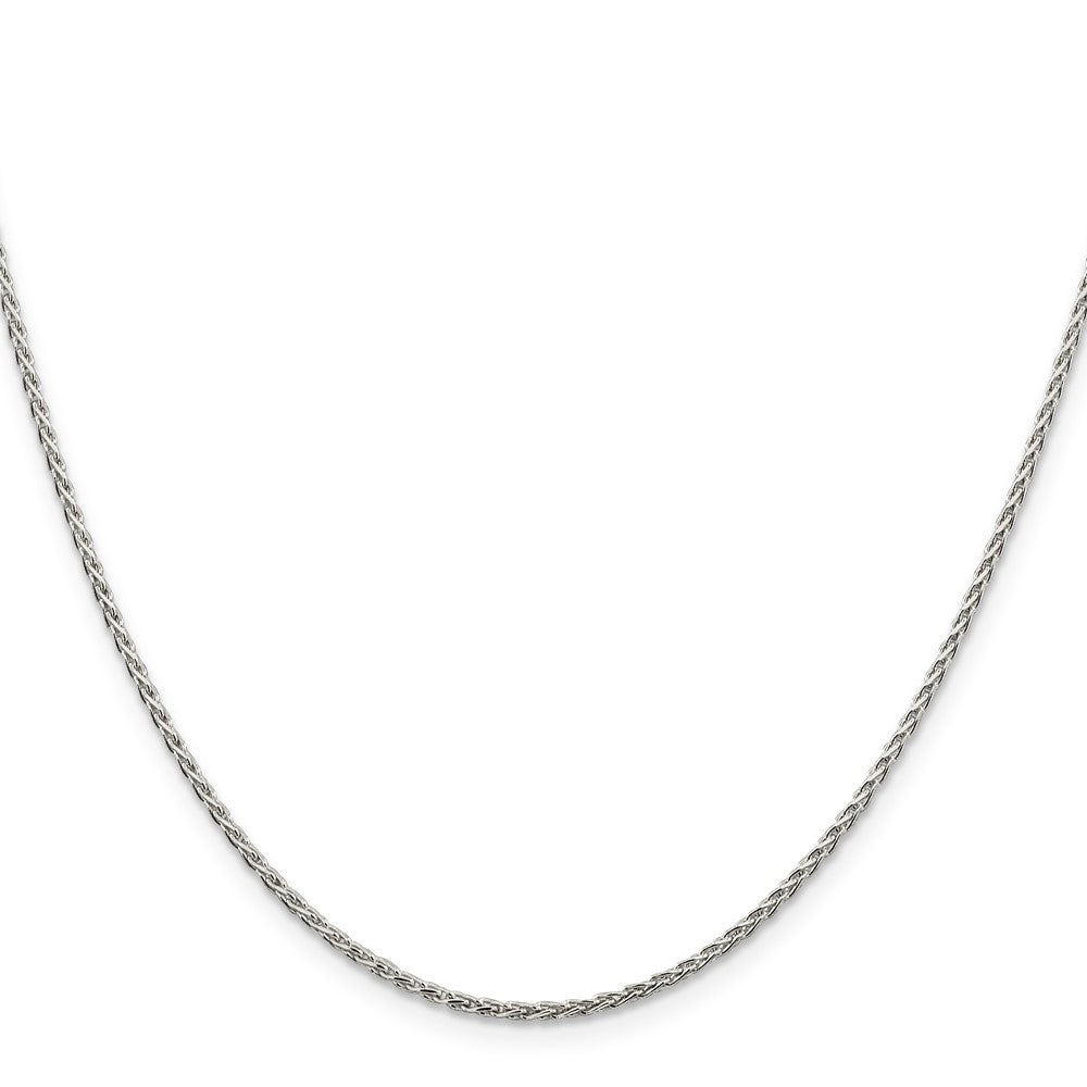 16 Inch Sterling Silver Rhodium-Plated 1.5mm Diamond-Cut Spiga Chain Necklace