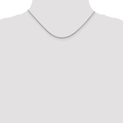 16 Inch Sterling Silver Rhodium-Plated 1.5mm Diamond-Cut Spiga Chain Necklace