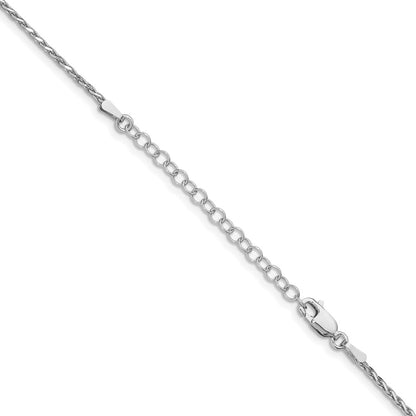18 Inch Sterling Silver Rhodium-Plated 1.5mm Diamond-Cut Spiga Chain W/2In Ext.