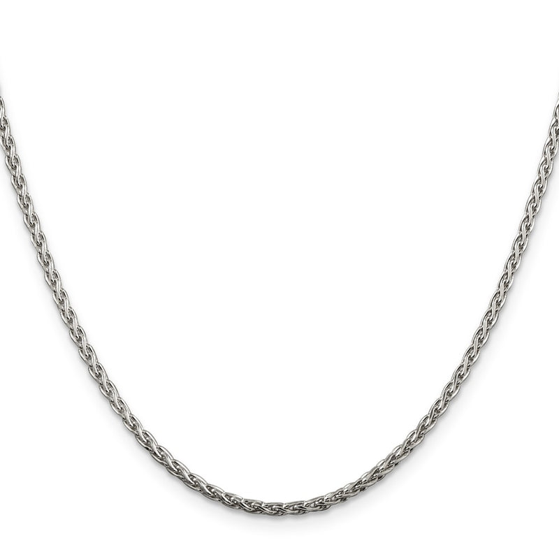 30 Inch Sterling Silver 2mm Diamond-Cut Spiga Chain Necklace