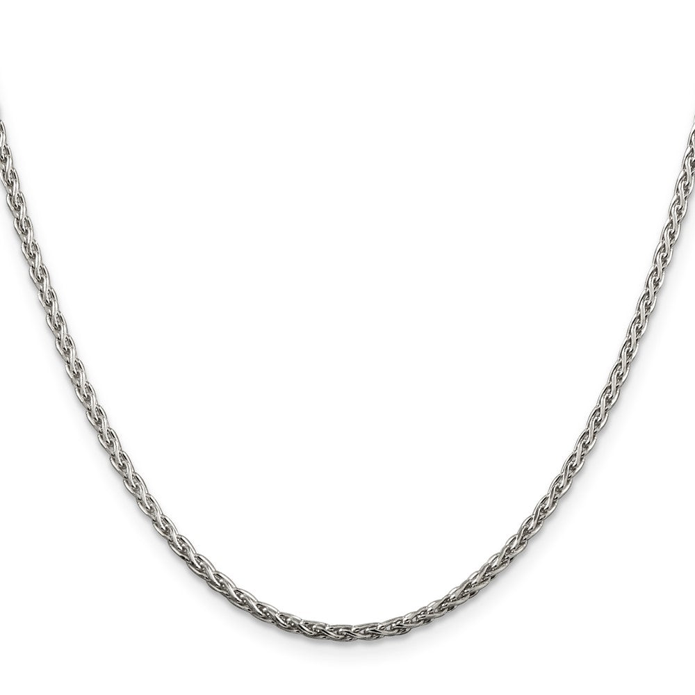 24 Inch Sterling Silver 2mm Diamond-Cut Spiga Chain Necklace
