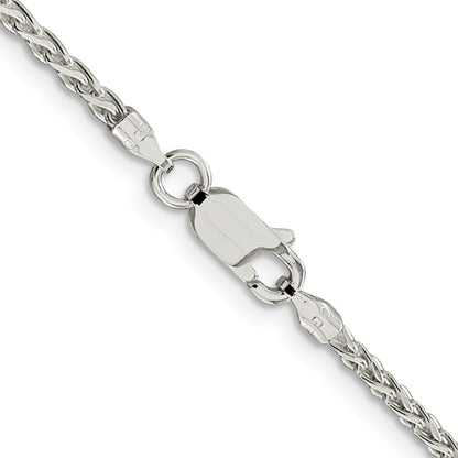 28 Inch Sterling Silver 2mm Diamond-Cut Spiga Chain Necklace