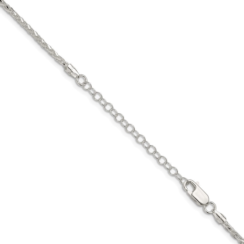 18 Inch Sterling Silver 2mm Diamond-Cut Spiga Chain W/2In Ext.