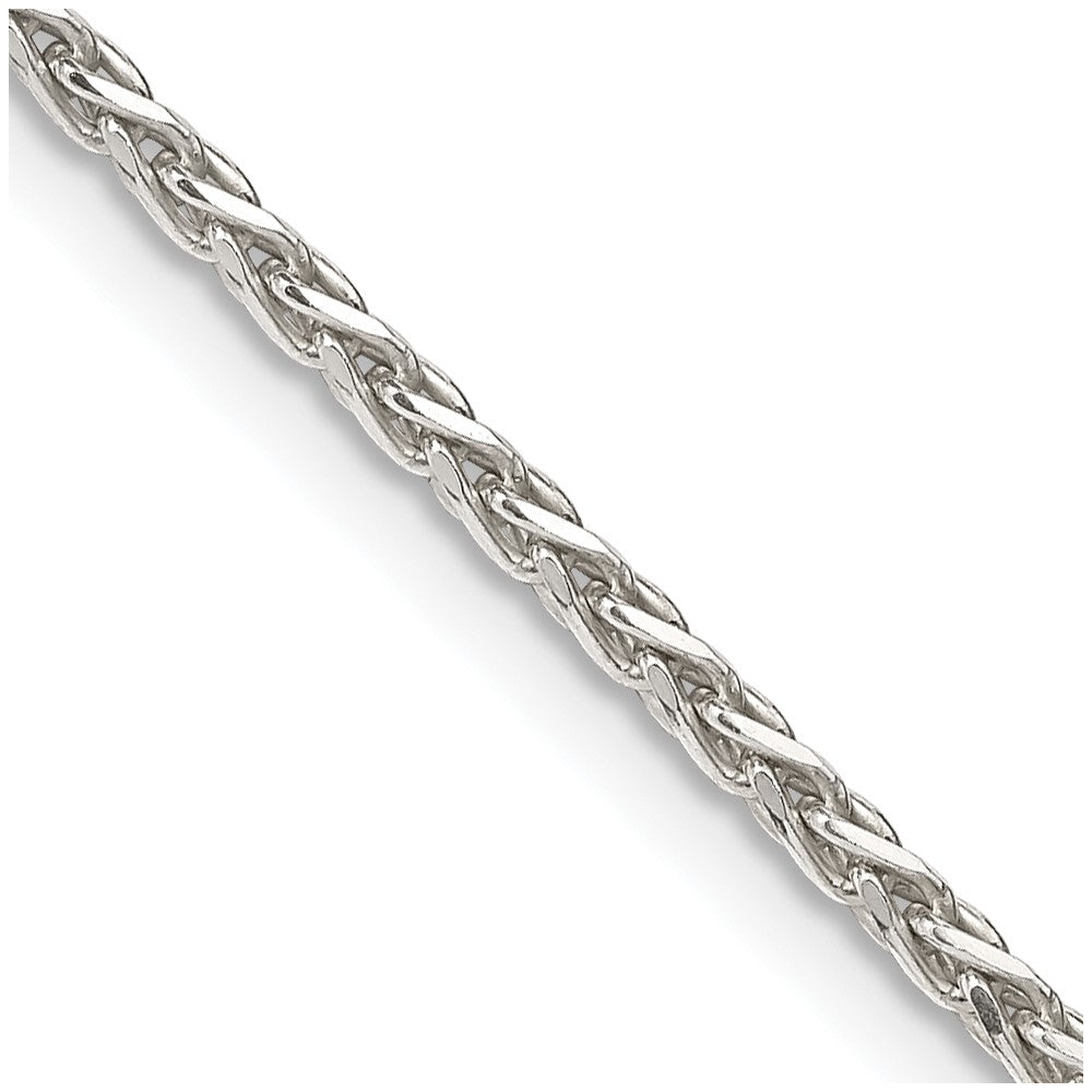 18 Inch Sterling Silver 2mm Diamond-Cut Spiga Chain W/2In Ext.