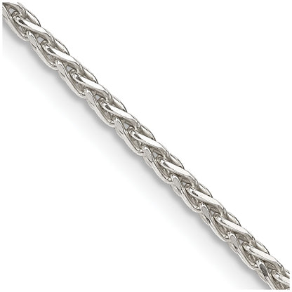 30 Inch Sterling Silver 2mm Diamond-Cut Spiga Chain Necklace