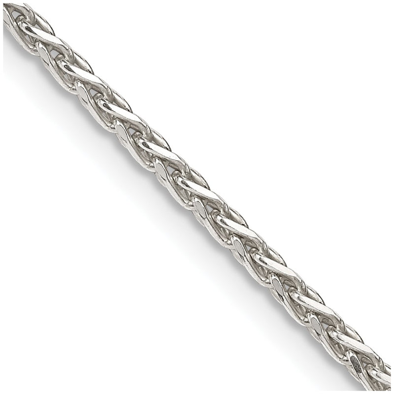 24 Inch Sterling Silver 2mm Diamond-Cut Spiga Chain Necklace