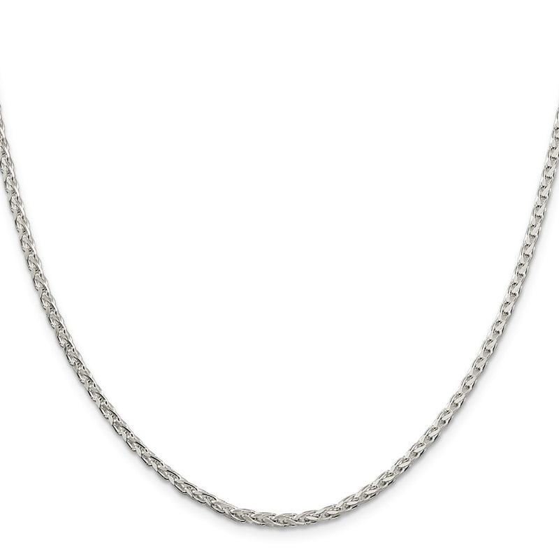 18 Inch Sterling Silver 2.75mm Diamond-Cut Spiga Chain Necklace