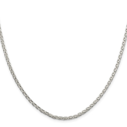 24 Inch Sterling Silver 2.75mm Diamond-Cut Spiga Chain Necklace