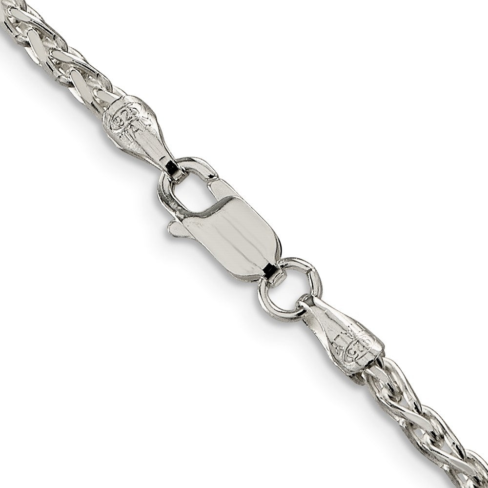20 Inch Sterling Silver 2.75mm Diamond-Cut Spiga Chain Necklace