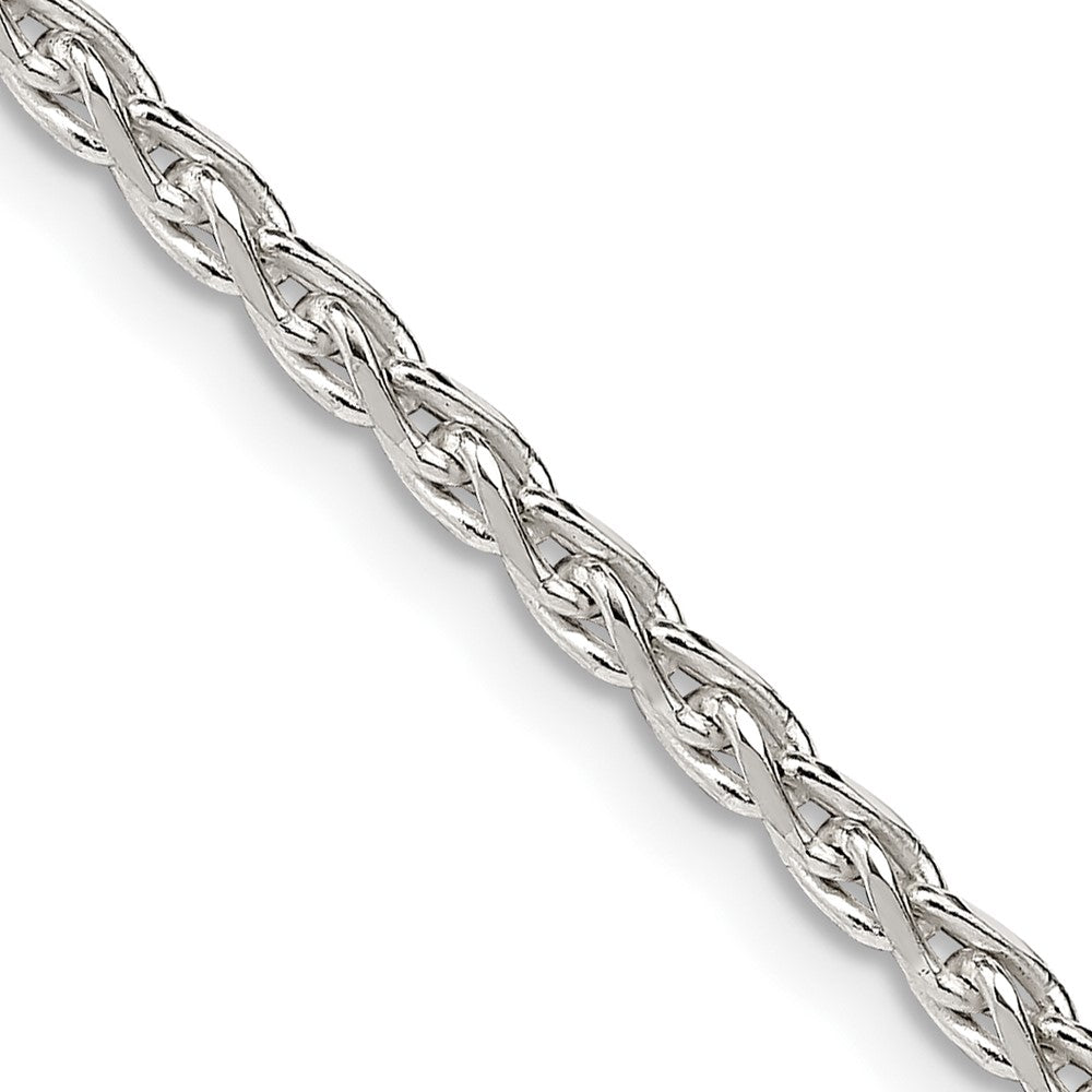 18 Inch Sterling Silver 2.75mm Diamond-Cut Spiga Chain Necklace