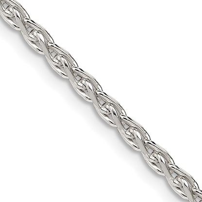 18 Inch Sterling Silver 2.75mm Diamond-Cut Spiga Chain Necklace