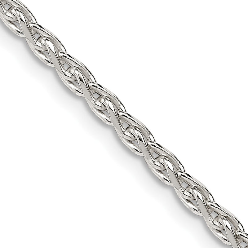 18 Inch Sterling Silver 2.75mm Diamond-Cut Spiga Chain Necklace
