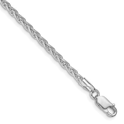 Sterling Silver Rhodium-Plated 2.75mm Diamond-Cut Spiga Chain