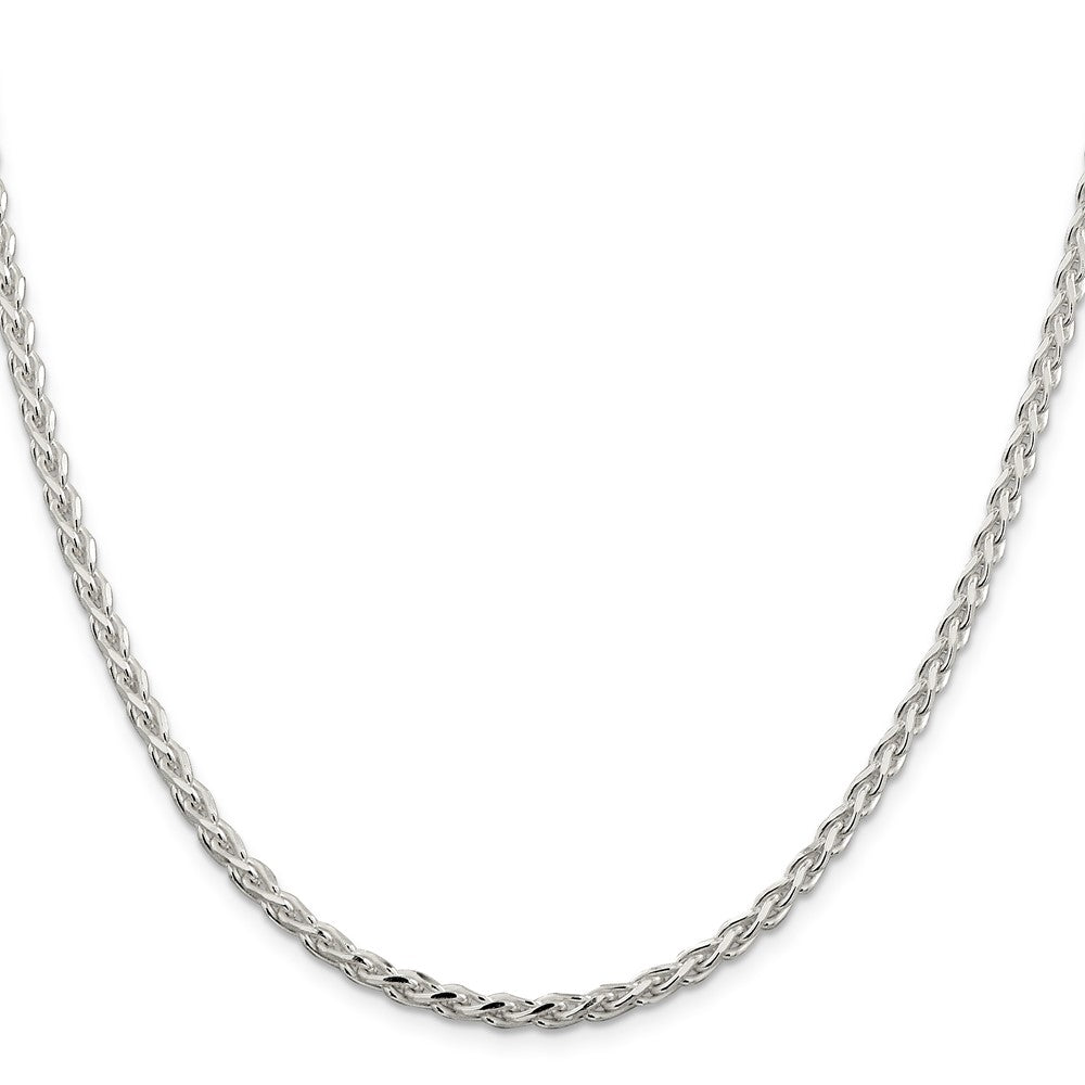 18 Inch Sterling Silver 3.5mm Diamond-Cut Spiga Chain Necklace