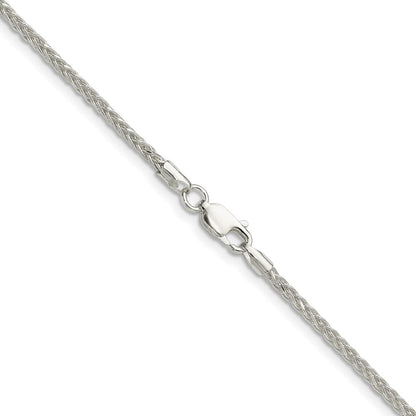 Sterling Silver 2.1mm Diamond-Cut Square Spiga Chain