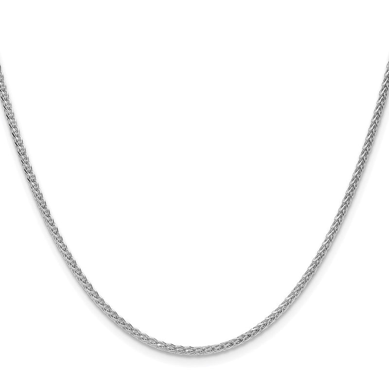 Sterling Silver Rhodium-Plated 2.1mm Diamond-Cut Square Spiga Chain